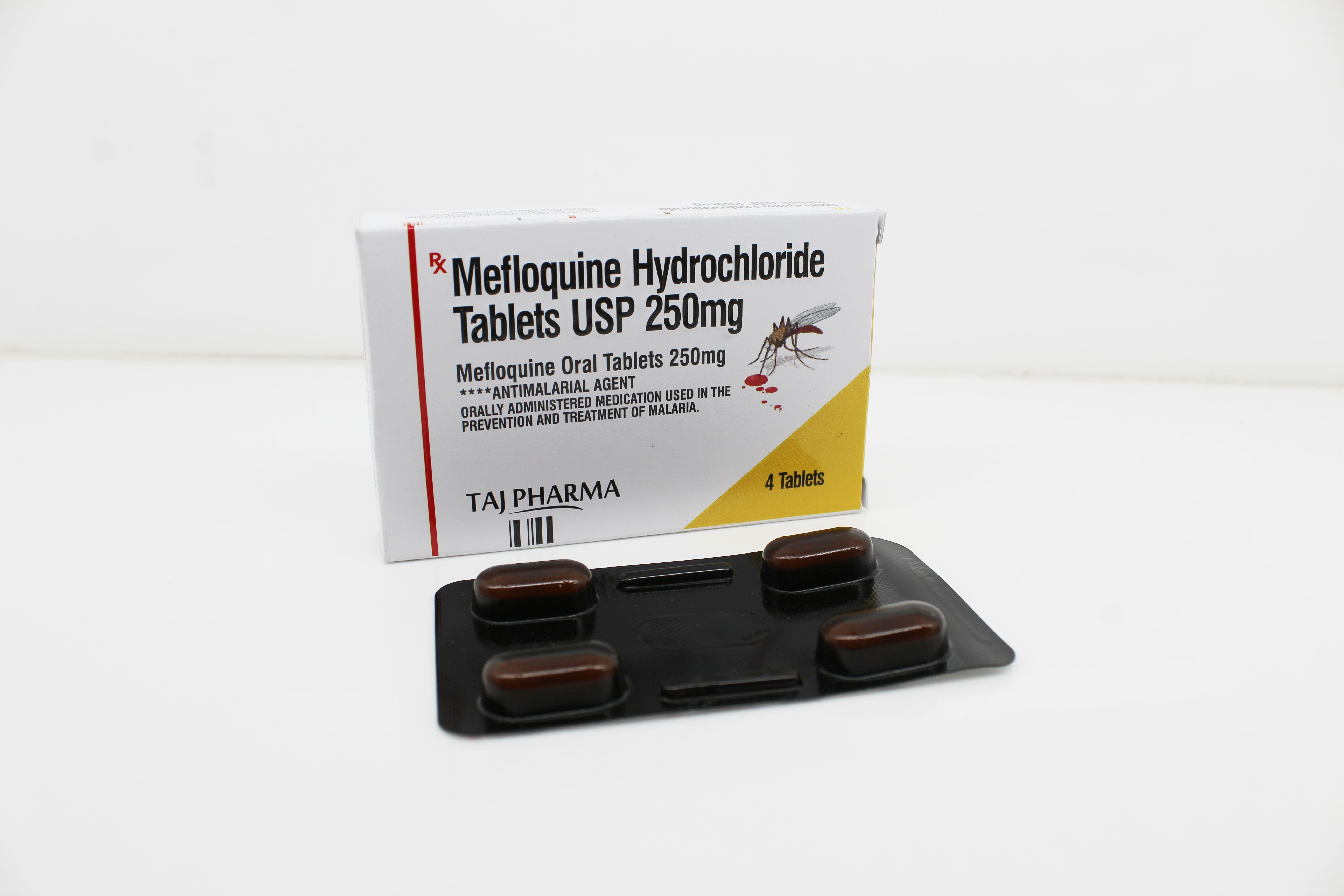 Manufacturer of Mefloquine Hydrochloride Tablets 250mg Supplier PAN India - WHO-GMP certified generic pharmaceutical manufacturing by Taj Pharma